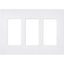 Lutron SC-3-SW Claro Satin Screwless Wall Plate 3-Gang, Snow