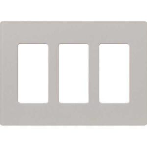 Lutron SC-3-TP Claro Satin Screwless Wall Plate 3-Gang, Taupe