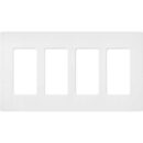 Lutron SC-4-SW Claro Satin Screwless Wall Plate, 4-Gang, Snow