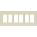 Lutron SC-6PF-MS Claro Satin Field Customizable Multi Port Frame, Mocha Stone