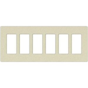 Lutron SC-6PF-MS Claro Satin Field Customizable Multi Port Frame, Mocha Stone