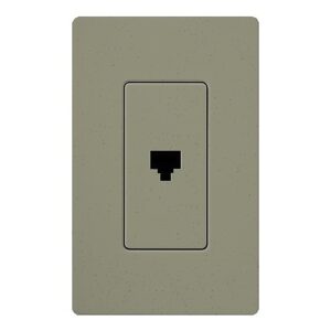 Lutron SC-PJ-GB Satin Colors 1-Socket Telephone Faceplate, Greenbriar