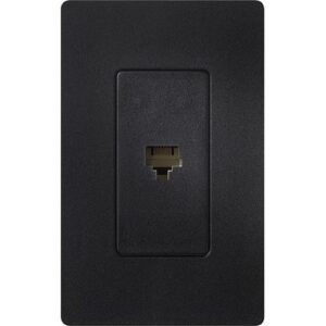 Lutron SC-PJ-MN Claro Satin Single Phone Jack, Midnight