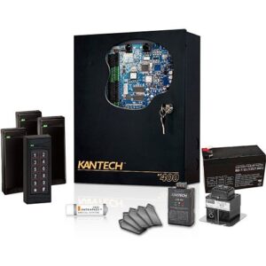 Kantech SK-SE402 EntraPass Special Edition Ethernet-Ready 4-Door Controller Starter Kit, 14-Piece, (1) KT-400, (3) P225XSF, (1) P225KPXSF, and Accessories
