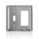 Leviton SL126 Wall Plate, SS C-Series 420 2G Standard 1-Toggle 1-Decorator