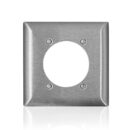 Leviton SL701 C-Series 430 2-Gang Standard Wall Plate, 2.465" Opening, Stainless Steel, Weatherproof
