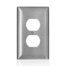 Leviton SLJ8-C00 SS 1 Gang Mid Size Duplex Wallplate