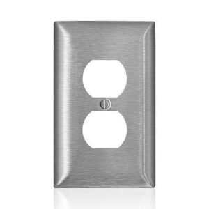 Leviton SLJ8-C00 SS 1 Gang Mid Size Duplex Wallplate