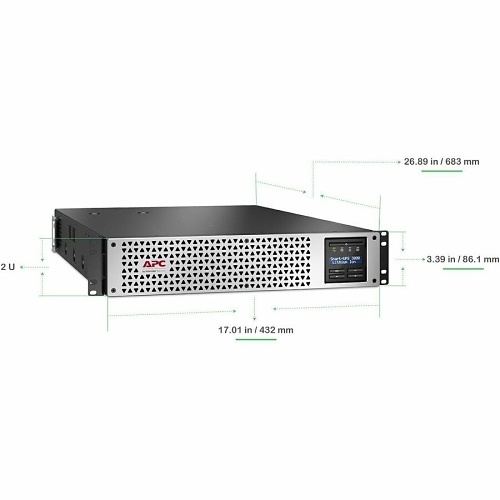 APC SMTL3KRM2UCLNC Line Interactive Smart-UPS, Lithium-ion, Rackmount 2U, 3kVA, 120V