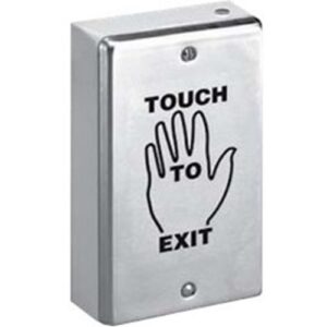 Securitron SP-1L Indoor Wall Mount Touch Sense Push Plate, "Touch to Exit" Label