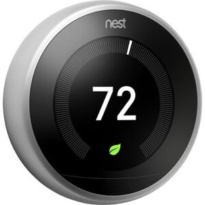 Google Nest Learning Thermostat, 3rd Gen, Polished Steel (T3019US)