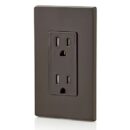 Leviton T5325 Decora Tamper-Resistant Duplex Outlet Receptacle, Grounding, 15A, Brown