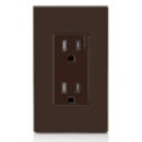 Leviton T5325 Decora Tamper-Resistant Duplex Outlet Receptacle, Grounding, 15A, Brown