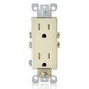 Leviton T5325-SI Tamper-Resistant Decora Duplex Power Outlet, Ivory