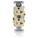 Leviton T5362-I 20A 125V Duplex Tripping Receptacle, Ivory