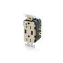 Leviton T5632-HGI Combination Duplex Receptacle with USB Charger, 15A, 125V, Ivory