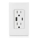 Leviton T5634-W WH USB Dual Type / Type-C Power Delivery Wall Outlet Charger with 15A Tamper-Resistant Outlet, 60W, White