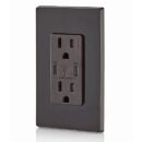 Leviton T5635-B 30W (6A) USB Dual Type-C / C Power Delivery Wall Outlet Charger with 15A Tamper-Resistant Outlet, Brown