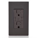 Leviton T5635-B 30W (6A) USB Dual Type-C / C Power Delivery Wall Outlet Charger with 15A Tamper-Resistant Outlet, Brown
