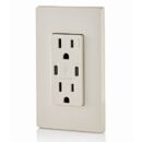 Leviton T5635-T 15A Tamper-Resistant Receptacle with USB Type-C Charger, Light Almond