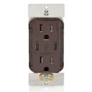 Leviton T5636-B 15A TR Receptacle with USB Type High Power Charging, Connectors