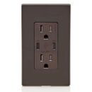 Leviton T5636-B 15A TR Receptacle with USB Type High Power Charging, Connectors
