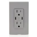 Leviton T5636-G 15A TR Receptacle with USB Type High Power Charging, Connectors