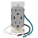 Leviton T5636-G 15A TR Receptacle with USB Type High Power Charging, Connectors