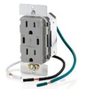 Leviton T5636-G 15A TR Receptacle with USB Type High Power Charging, Connectors
