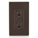 Leviton T5637-B 15A Tamper-Resistant Receptacle with USB Type C for Non-PD Charging, Brown