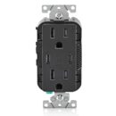 Leviton T5637-E Power Plug, 15A TR Receptacle with USB Type NO and USB Type Non-PD Charge