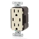 Leviton T5637-T 15A Tamper-Resistant Receptacle with USB Type C for Non-PD Charging, Black