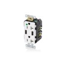 Leviton T5832-HGW Combination Duplex Receptacle with USB Charger, 20A, 125V, White