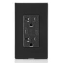 Leviton T5835-E USB Type-C Charger Receptacle, 20A Tamper-Resistant, Black