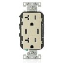 Leviton T5835-I 20A Tamper-Resistant Receptacle with USB Type-C Charger, Ivory