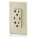 Leviton T5835-I 20A Tamper-Resistant Receptacle with USB Type-C Charger, Ivory