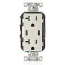 Leviton T5835-T USB Type-C Charger Receptacle, 20A, Light Almond