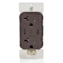 Leviton T5836-B 20A TR Receptacle with USB Type High Power Charging, Connectors