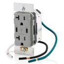 Leviton T5836-G 20A TR Receptacle with USB Type High Power Charging, Connectors