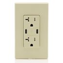 Leviton T5836-I USB Type High Power Charging Connector, 20A Tamper Resistant Receptacle, Ivory