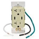 Leviton T5836-I USB Type High Power Charging Connector, 20A Tamper Resistant Receptacle, Ivory
