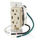 Leviton T5836-T 20A TR Receptacle with USB Type High Power Charging, Connectors