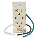 Leviton T5836-T 20A TR Receptacle with USB Type High Power Charging, Connectors
