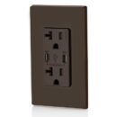 Leviton T5837-B 20A Tamper-Resistant Receptacle with USB Type C for Non-PD Charging, Black