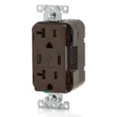 Leviton T5837-B 20A Tamper-Resistant Receptacle with USB Type C for Non-PD Charging, Black