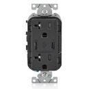 Leviton T5837-E 20A Tamper-Resistant Receptacle with USB Type C for Non-PD Charging, White