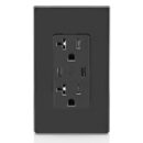 Leviton T5837-E 20A Tamper-Resistant Receptacle with USB Type C for Non-PD Charging, White