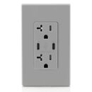 Leviton T5837-G 20A Tamper-Resistant Receptacle with USB Type C for Non-PD Charging, White