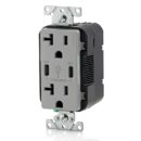 Leviton T5837-G 20A Tamper-Resistant Receptacle with USB Type C for Non-PD Charging, White