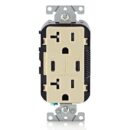 Leviton T5837-I 20A Tamper-Resistant Receptacle with USB Type C for Non-PD Charging, White